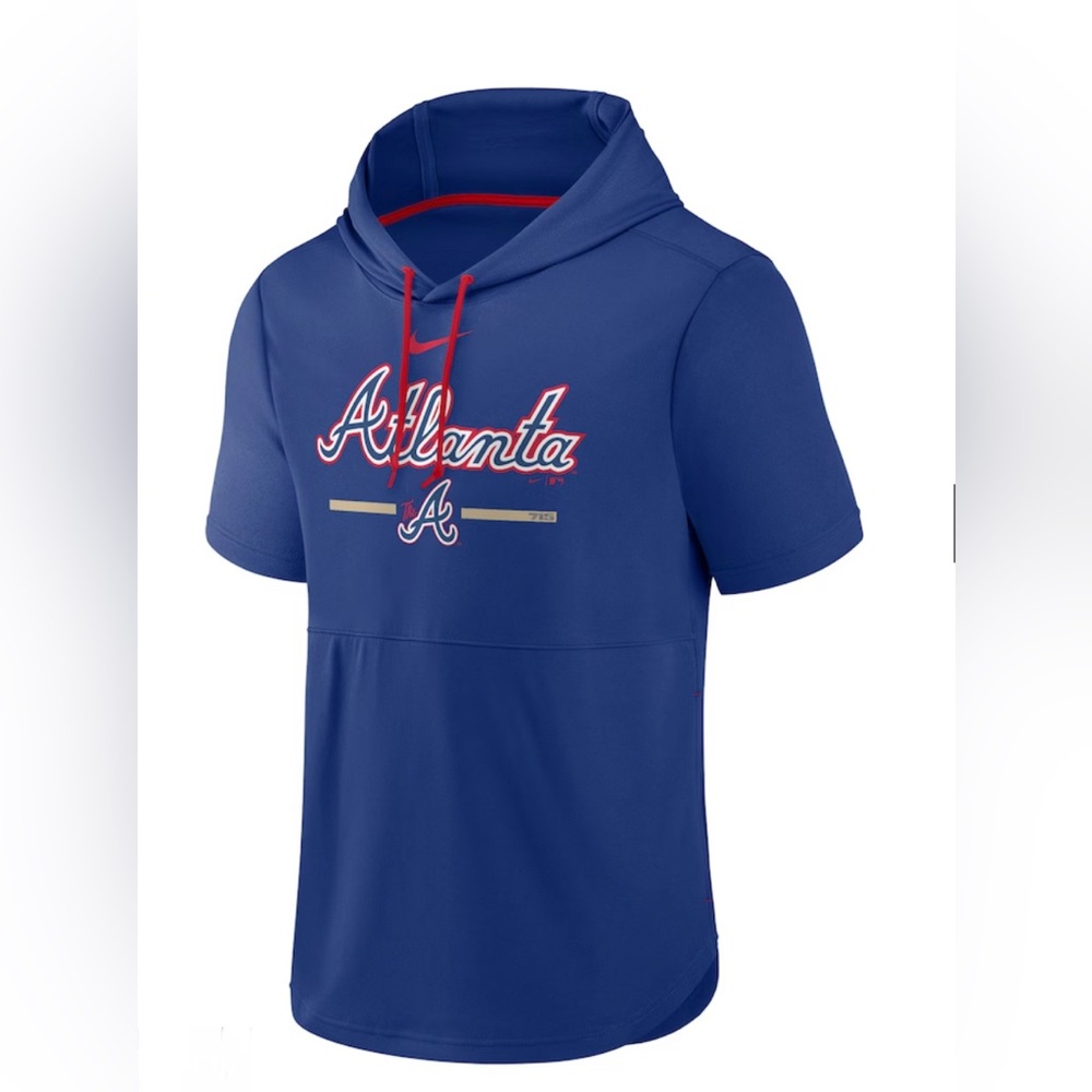 Men's Atlanta Braves Nike Royal 2023 Short Sleeve Pullover Hoodie Size 4XL